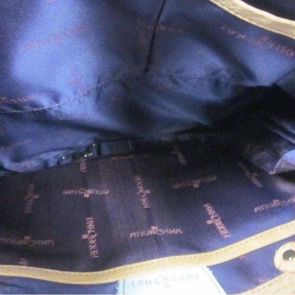 COPY - Anuschka Blue Tone Paisley Double Front Zip Hand Painted Leather Handbag - Picture 3 of 6